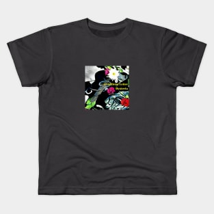 Hysteria-inspired colorful Guitar and Roses designer Kids T-Shirt